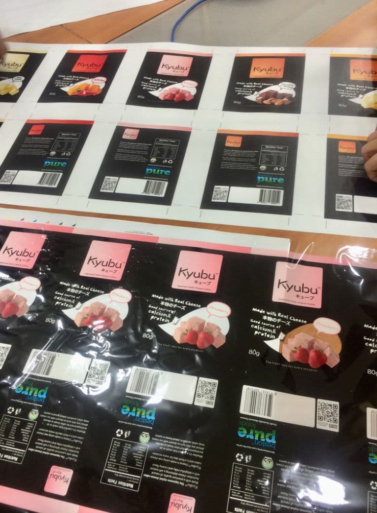 Checking colours of printed packaging with clients